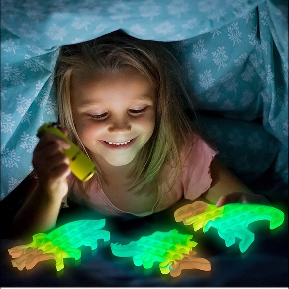 5 pack- Dinosaur Pop its - Glow in the Dark - Picture 5 of 7